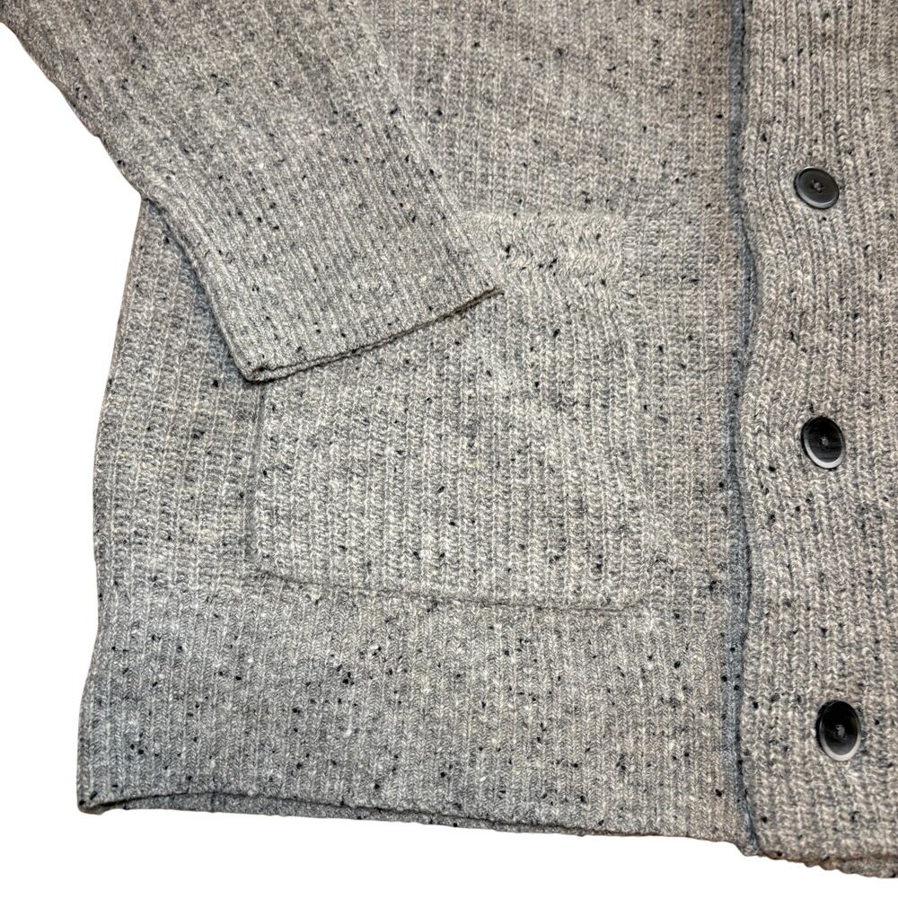 Bonobos Shawl Collar Cardigan Textured Gray Knit Grandpa M Pockets Wool Blend - Picture 4 of 7